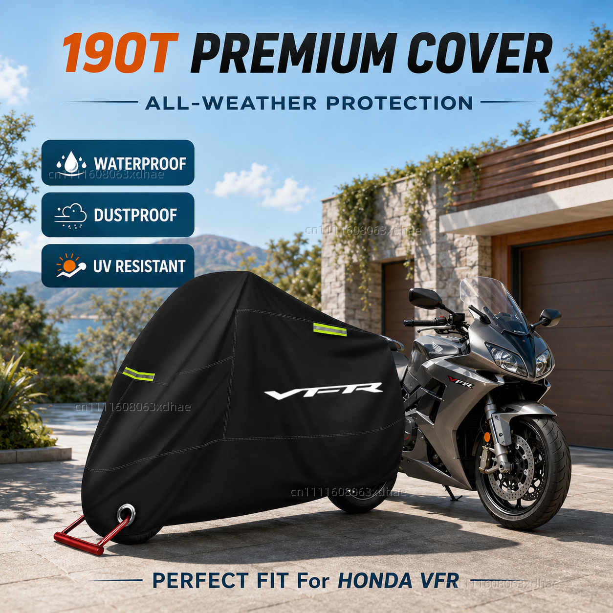 屋外オートバイカバー防水完全な保護 190T オックスフォード布ホンダ VFR 800 1200x VFR750 VFR800X VFR800F