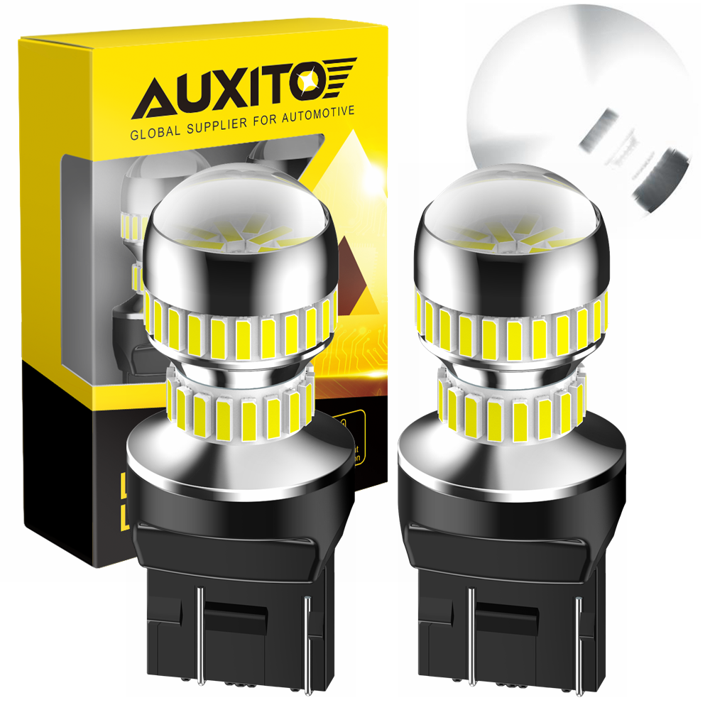 AUXITO 2X T20 W21/5W 7443 7440 W21W LED 電球 DRL Canbus エラーフリー 6000K ホワイト超高輝度駐車場デイタイムランニングライト
