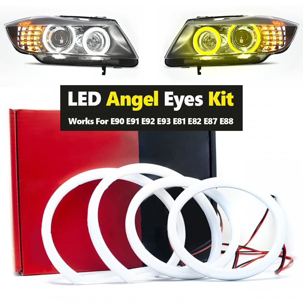 4 個 LED コットンエンジェルアイズキットデイタイムランニングライト Bmw E90 E91 E92 E93 M3 E81 E82 E87 E88 ハローリングキット車のスタイリング