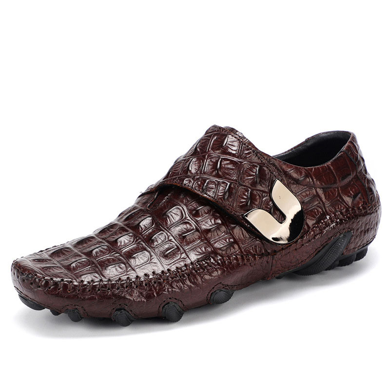 高級ドライビングシューズメンズシューズ本革靴ローファー牛革ワニ柄掛け金カジュアルシューズ Zapatos Hombre