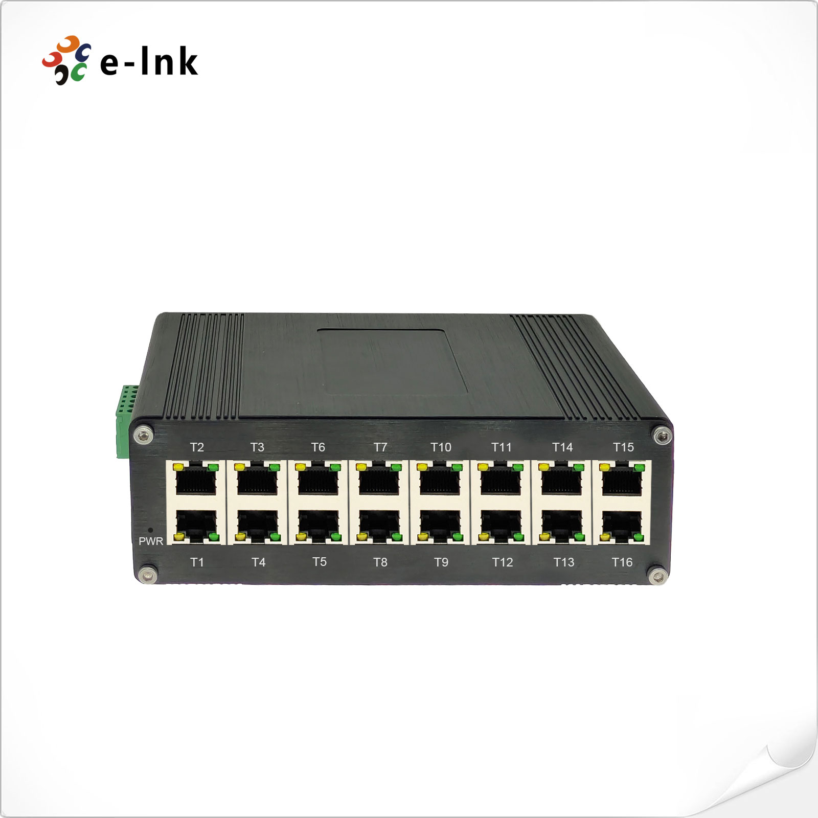E-link LNK-IMC016G 産業用 16 ポート 40Gbps ギガビット イーサネット スイッチ VLAN サポート DIN レール マウント アルミニウム合金ハウジング ハーシュ