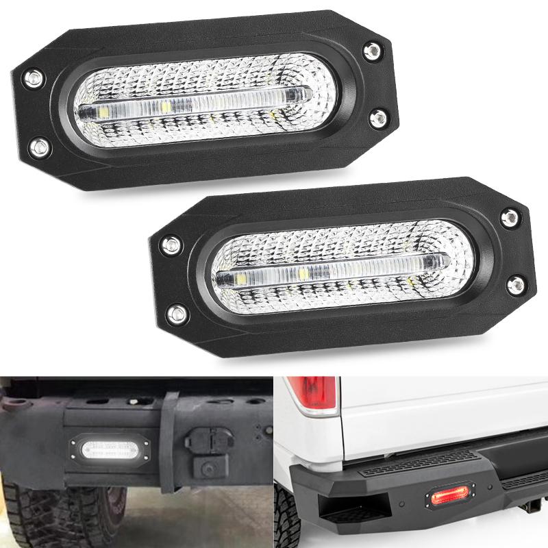 7 インチ LED 逆転ライトフラッシュマウントクルージングライト LED ワークライトリアフォグライトテールランプオフロード 4x4 SUV ATV 12V 24V