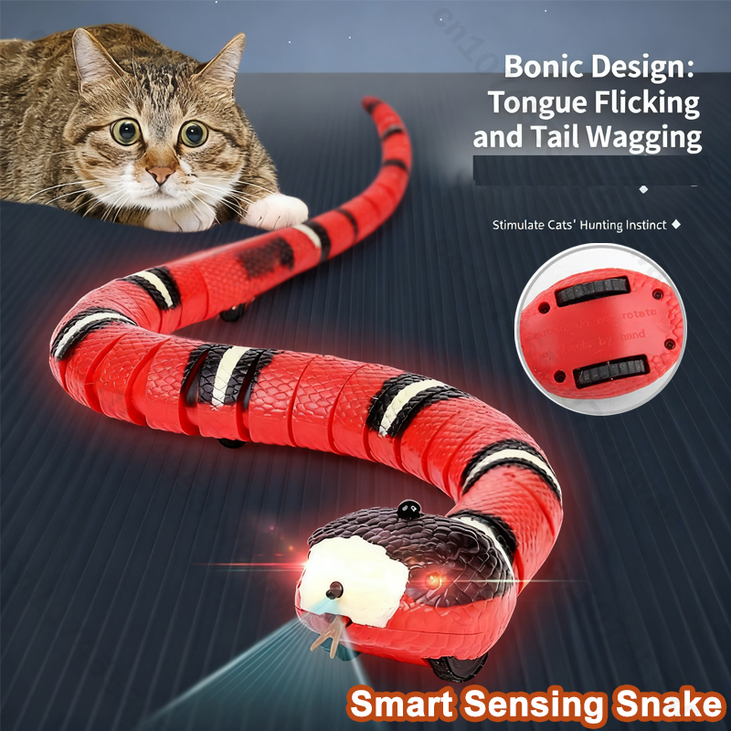 スマートセンシングヘビ自動猫のおもちゃインタラクティブ猫のおもちゃ赤外線充電アクセサリー子猫のおもちゃペットの犬のためのゲームプレイおもちゃ