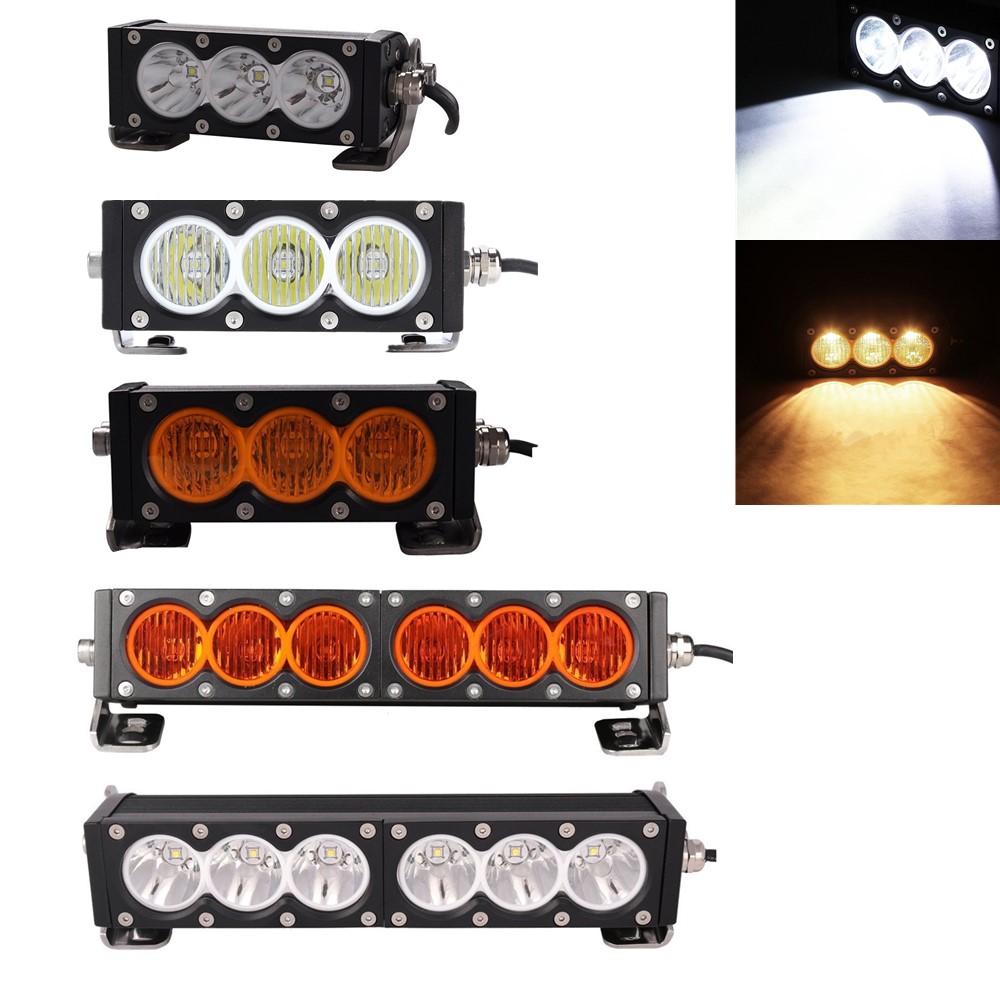 6 インチ 30 ワット 11 インチ 60 ワット LED ライトバーホワイト/アンバー単列ライトバー 12V 24V 車のトラックのピックアップ 4WD 4X4 ピックアップバーライト