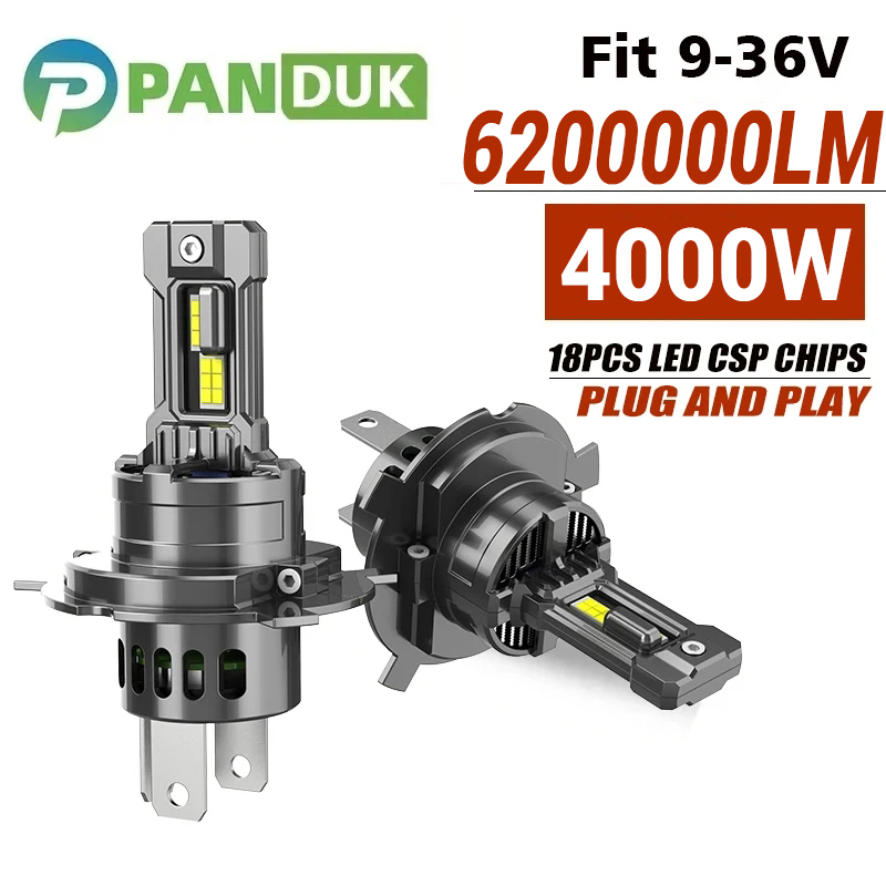 PANDUK 6200000LM Canbus H4 LED ヘッドライト電球 H1 H7 H11 9005 HB3 9006 HB4 車のライトターボ Led ダイオードランプ自動 6000K 12V 24V