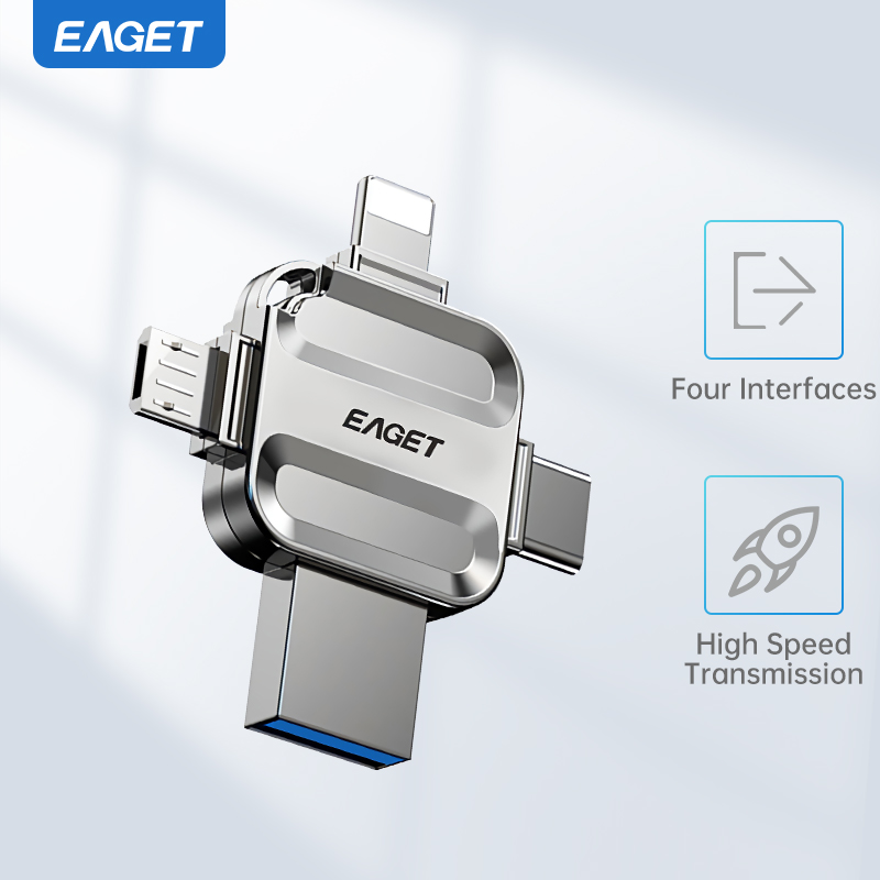 Eaget 4 in 1 ミニ USB フラッシュドライブ USB タイプ C ミルコ B 照明から USB 3.2 ペンドライブ USB メモリスティック 電話 PC ラップトップ用