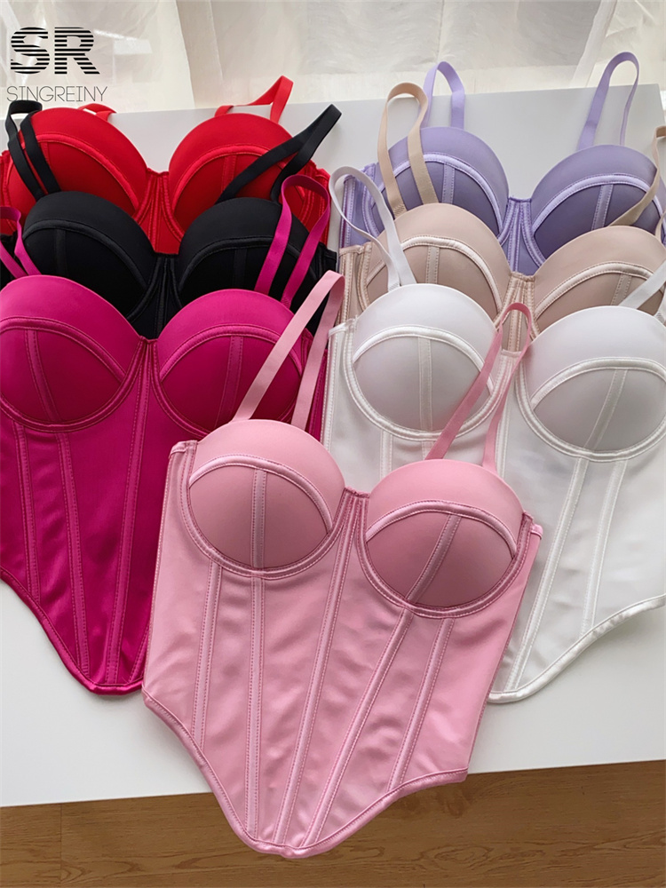 SINGREINY ファッションセクシーなキャミソール女性 2026 最新スリム高品質ブラジャーレディースフレンチノースリーブ固体シニアサマータンクトップ