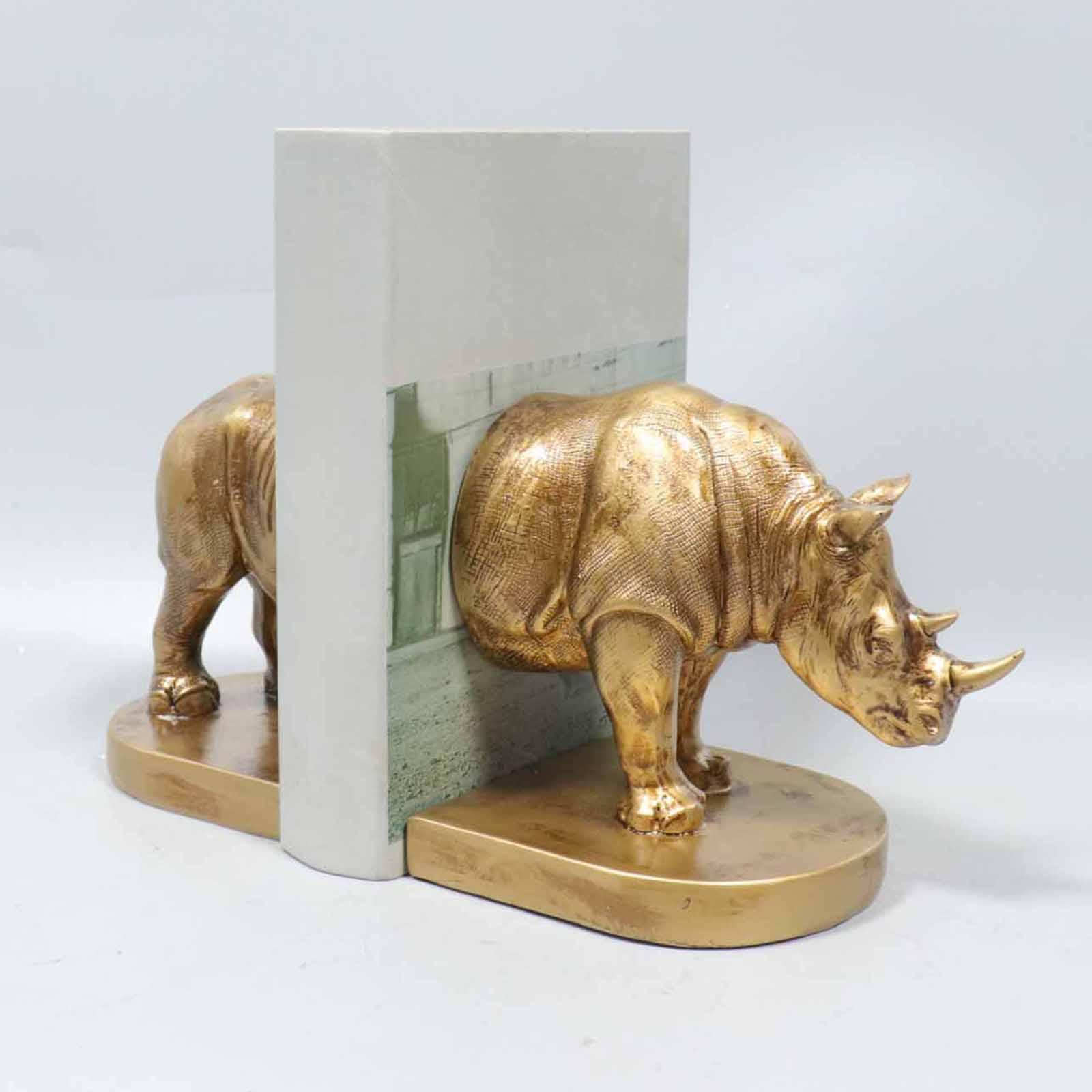 2x 装飾ブックエンド ブックスタンド 多機能 機能的 Rhino 彫像 Rhino ブックエンド コーヒーテーブル リビングルーム用