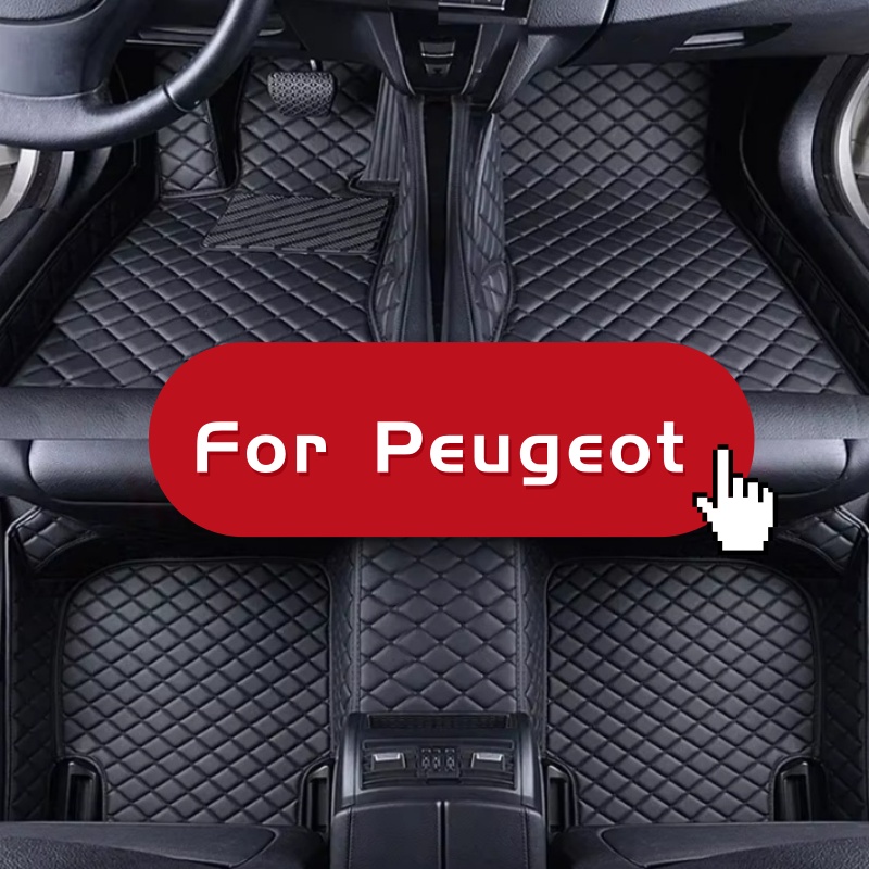 ハイエンドカスタムノンスリップ車のフロアマットプジョー 2008 2014-2019 3008 4008 2017-2023 簡単に掃除できるインテリアアクセサリー