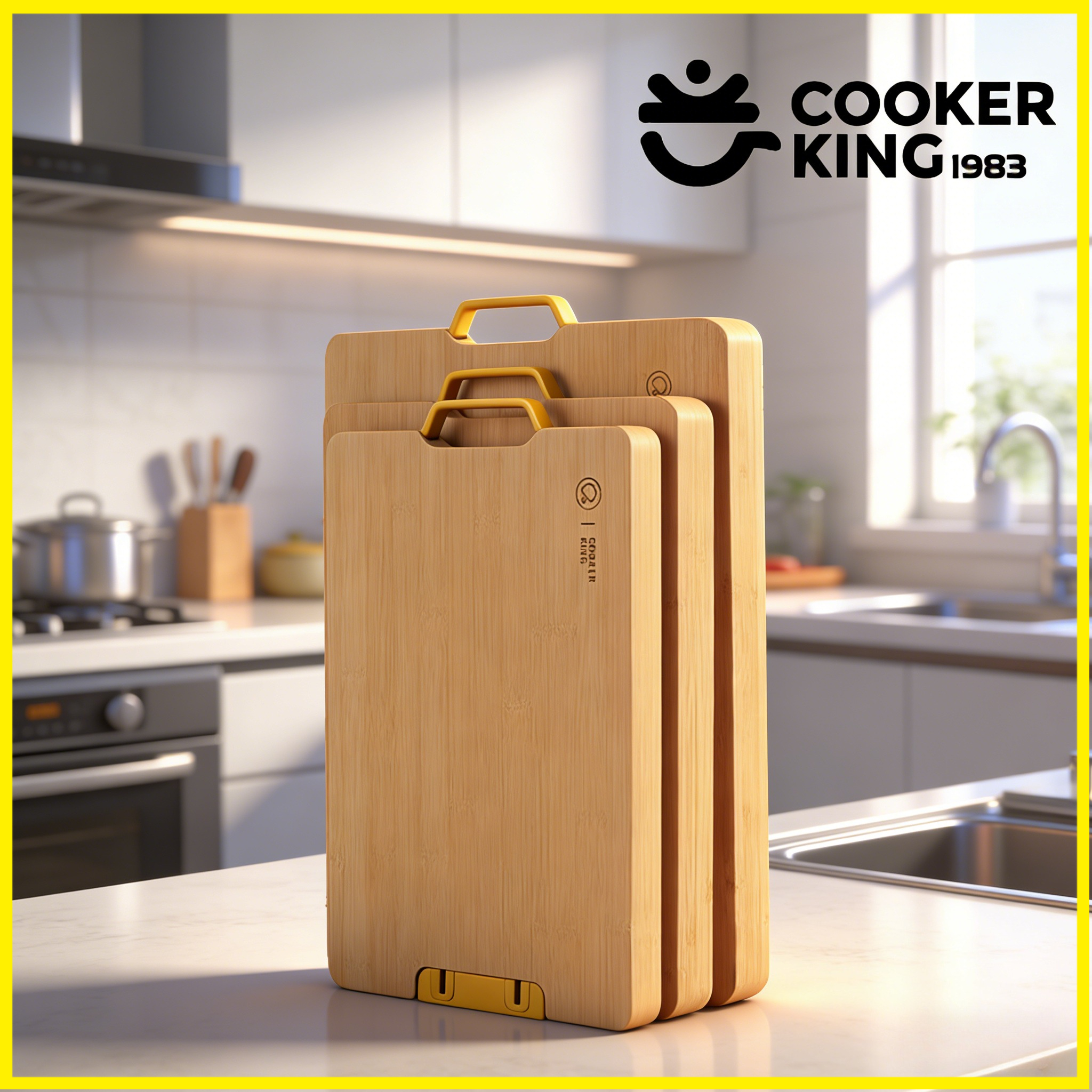 COOKER KING 3サイズ スタンド式まな板 孟宗竹まな板 砥石付き 下ごしらえボード 費用対効果の高い