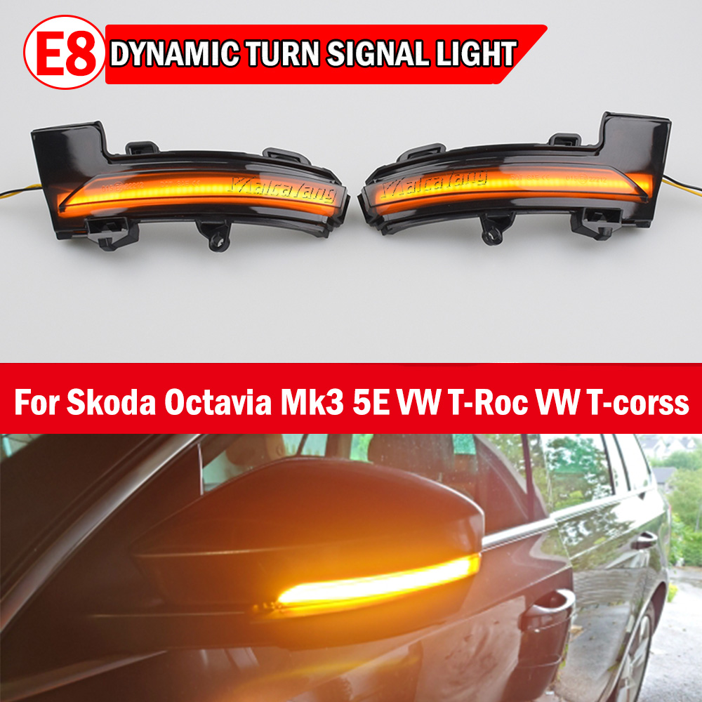 2X シュコダオクタヴィア 3 Mk3 III A7 5E 2013-2018 ダイナミック LED ターンシグナルウインカーライト VW T-roc Troc T-cross 2018 2019 2020