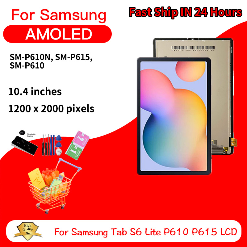 10.4 "新サムスンタブ S6 Lite P610 P615N P617 P613 P619 LCD ディスプレイタッチスクリーンデジタイザアセンブリの交換