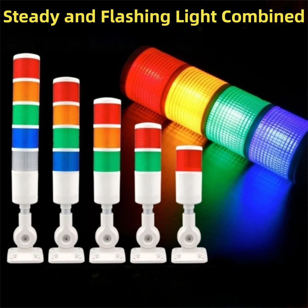 新しい 180 回転可能な Led シグナルタワーライト DC12-24V AC220V ブザー付き Led スタックライト定常点滅信号警告灯
