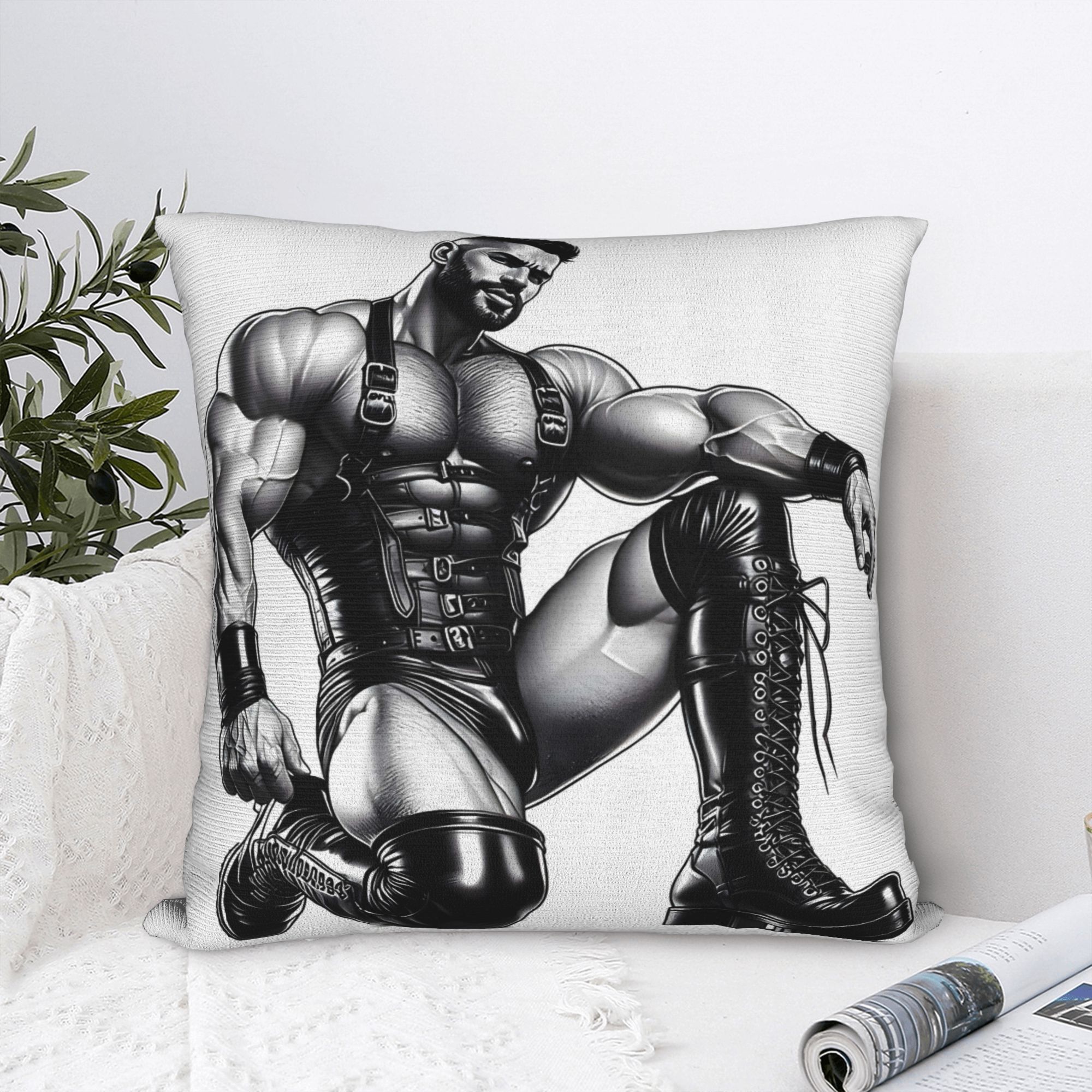 Muscular Man 枕カバー、ヴィンテージ ストロングマン クッションカバー、ジム フィットネス アート ホームデコレーション ソファ ベッドルーム リビングルーム ギフト用