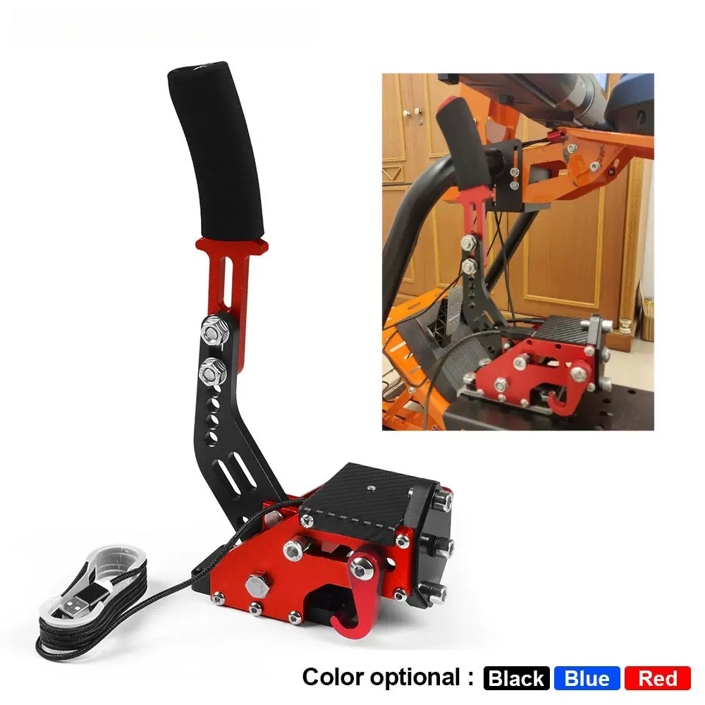 Aluminum USB Handbrake for PC SIM Racing, Fit Logitech G25/G27/G29, T500, FANATEC, with Clamp (PC Only)