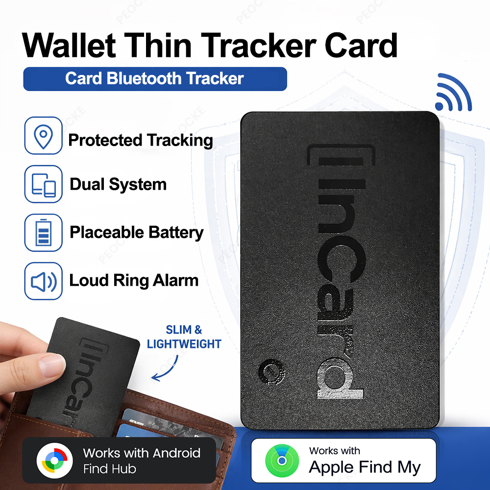 デュアルシステムウォレットトラッカーカード、紛失防止トラッカー、Android Google Find Hub用Bluetoothスマートタグ
