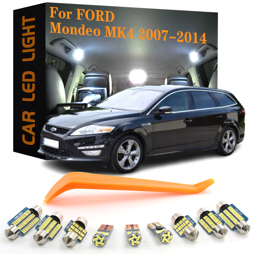 16 個 Canbus カーアクセサリー LED インテリアライトフォードモンデ​​オ MK4 2007 2008 2009 2010 2011 2012 2013 2014 エラーなしオートランプ