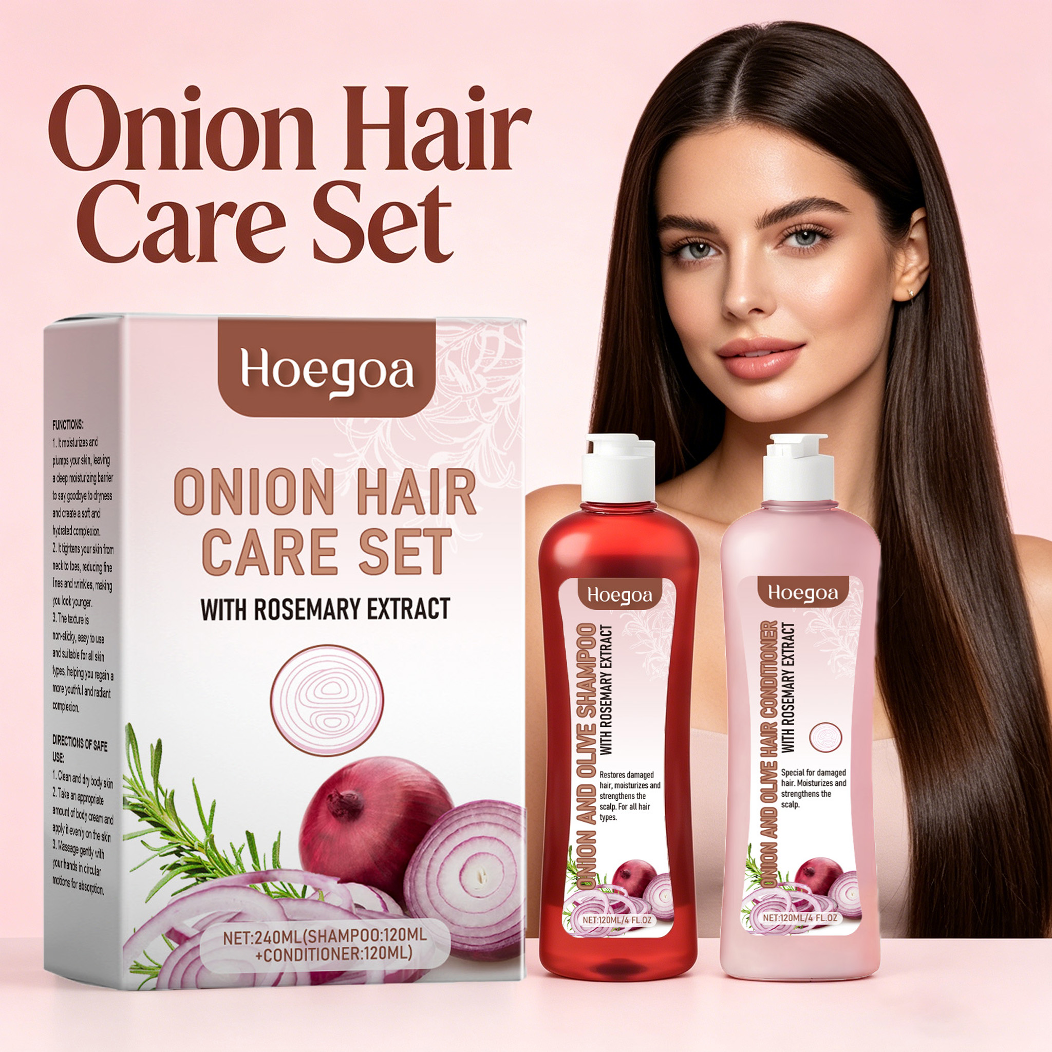 オニオン ヘアケア セット ローズマリー オニオン シャンプー コンディショナー セット 髪の強化 荒れた縮れを改善 滑らかで光沢のある深い保湿頭皮ケア セット