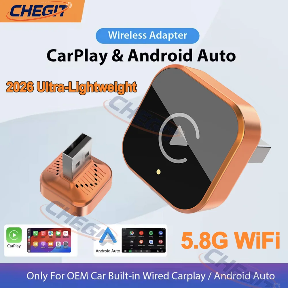 2026 新しいワイヤレス CarPlay Android 自動 2IN1 ワイヤレスアダプタースマートミニボックスプラグアンドプレイ 5.8 グラム WiFi 高速接続ユニバーサル