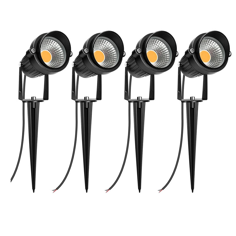 4 個 LED ガーデン芝生ランプ 5 ワット屋外防水 IP65 220V 110V 12V 風景スパイク電球ガーデンパス COB 芝生アルミスポットライト