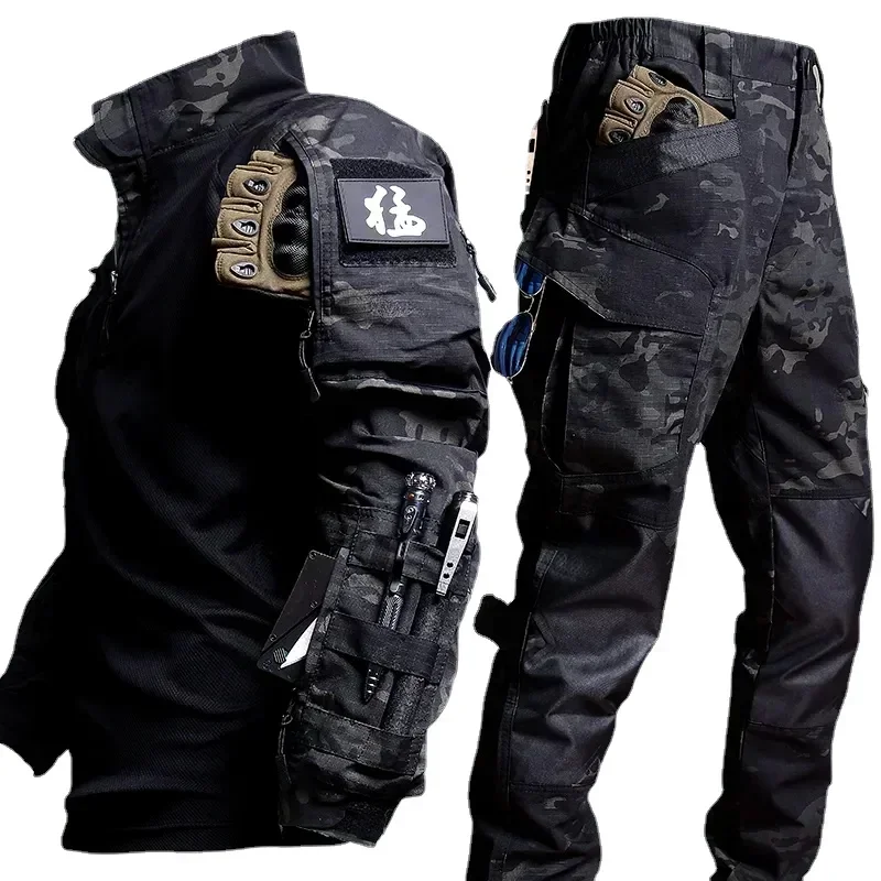戦術スーツ男性エアガン狩猟服ペイントボール軍服暴行ハイキングシャツ特殊部隊セット屋外パンツ