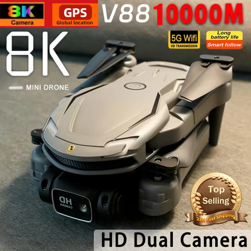 オリジナル V88 ドローン 8K プロフェッショナル空中デュアルカメラ全方向障害物回避 2026 新しいドローン GPS 折りたたみ Quadcopter