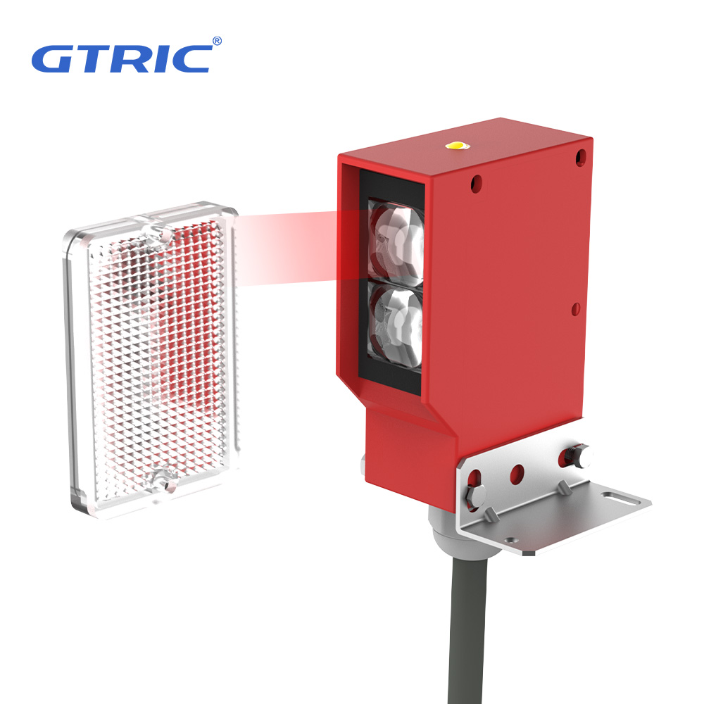 GTRIC 光電センサー再帰反射正方形 Photoell 赤外線スイッチ IP67 防水 24-220V AC DC ユニバーサル 10 メートルの距離