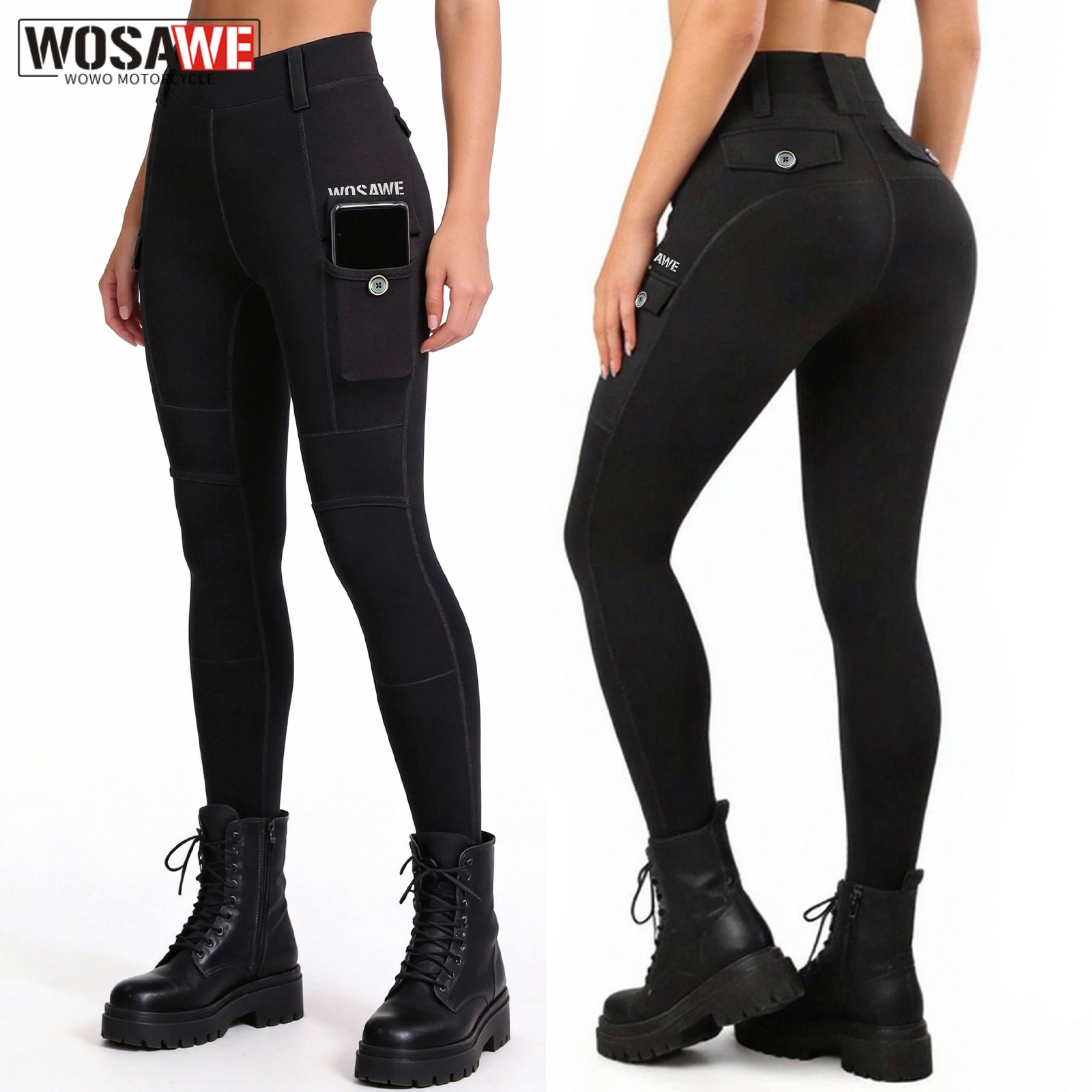 WOSAWE サイクリング夏の女性のオートバイパンツストレッチ痩身乗馬ズボンメッシュ通気性速乾性パンツ
