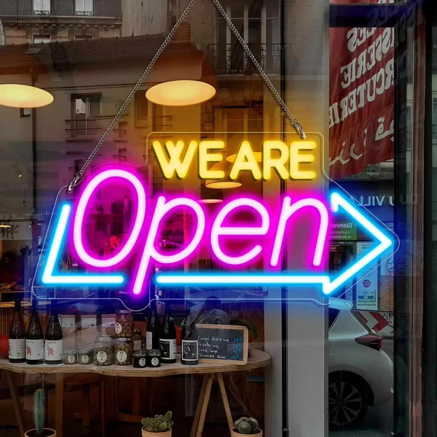 We Are Open ネオンサイン 調整可能な明るさ LED ネオンライトサイン USB による ウィンドウショップ バー サロン カフェ レストラン パブの装飾用