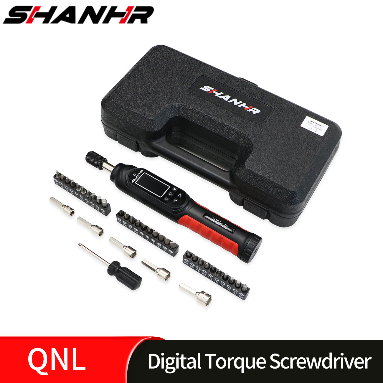 SHANHR デジタル表示トルクドライバーセット 4 トルクユニットプリセットトルクブザーアラーム LED ライト精密アセンブリ修復ツール