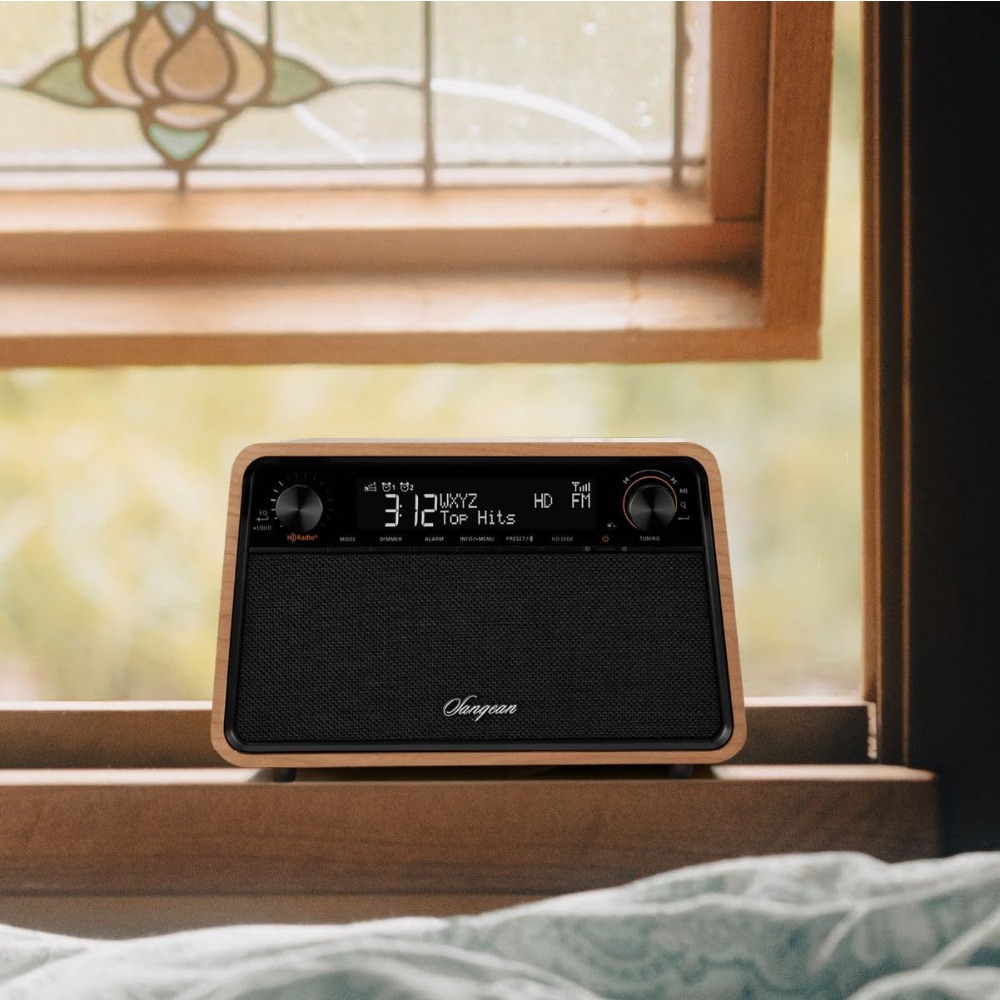 新品、高速配送 HDR-19 HD ラジオ FM RDS Bluetooth AUX プレミアム木製キャビネット ラジオ