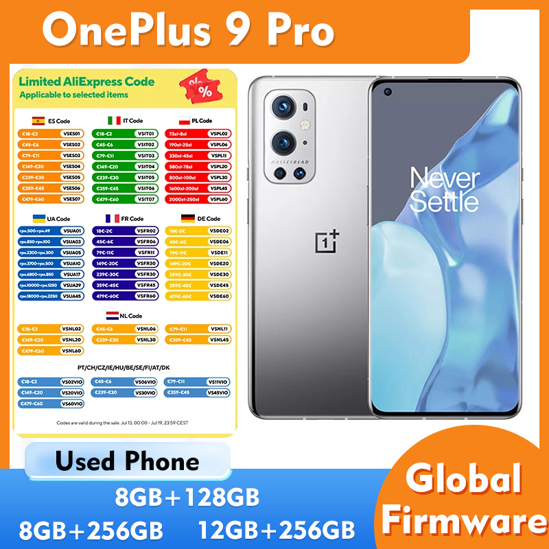 OnePlus 9Pro 9 Pro スマートフォン 5G 128GB 256GB ROM 6.7 インチ 50MP カメラ Bluetooth 中古電話