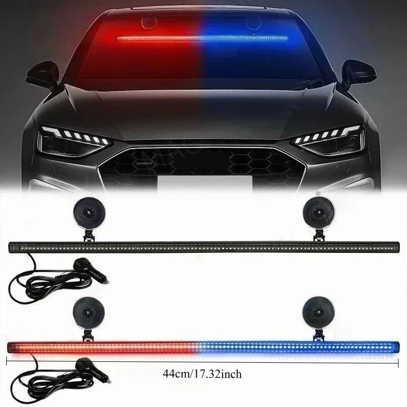 素敵な緊急 LED ストロボライトバー 3030 ビーズレッドブルーアンバーホワイトグリーンフラッシュ警告ランプ車のフロントガラス 12/24V