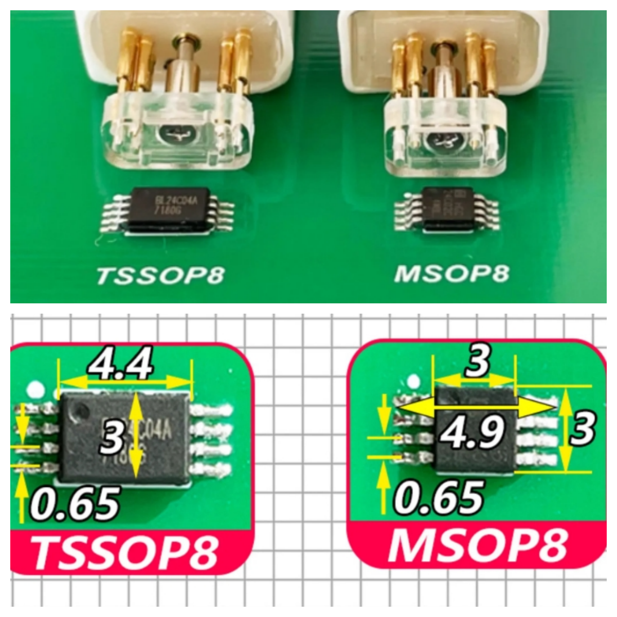 2026 新 1 個ミルプローブライン MSOP8 TSSOP8 PCB チップ燃焼テスト治具プローブダウンロード、プログラミングケーブル