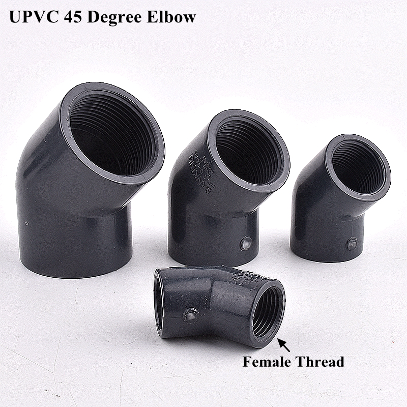 UPVC パイプコネクタ 45 度エルボ 1/2 "〜 2" に 20 〜 63 ミリメートル水族館の水槽水チューブジョイント庭の散水灌漑継手