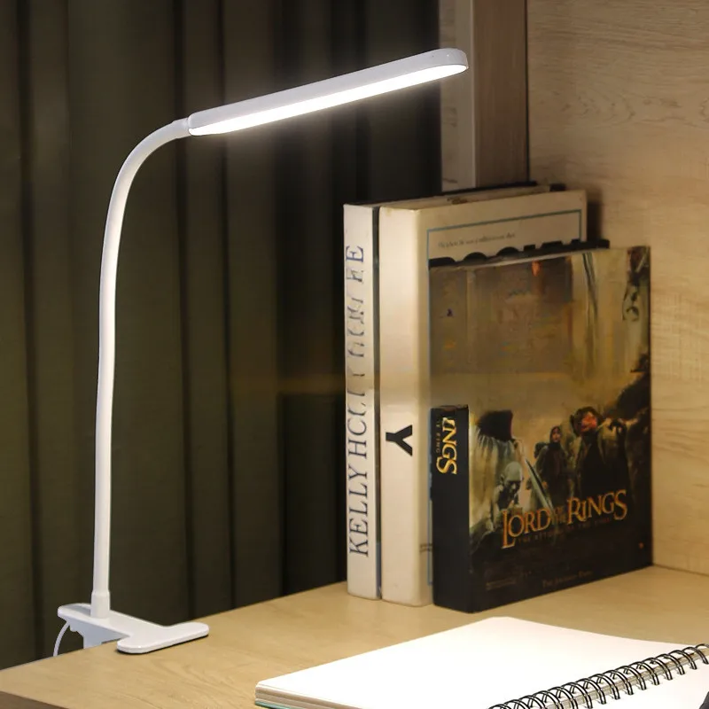 LED 調節可能なテーブルランプ USB 3 色目の保護研究ナイトランプクリップオン調光可能ホームオフィス読書 Led デスクランプ