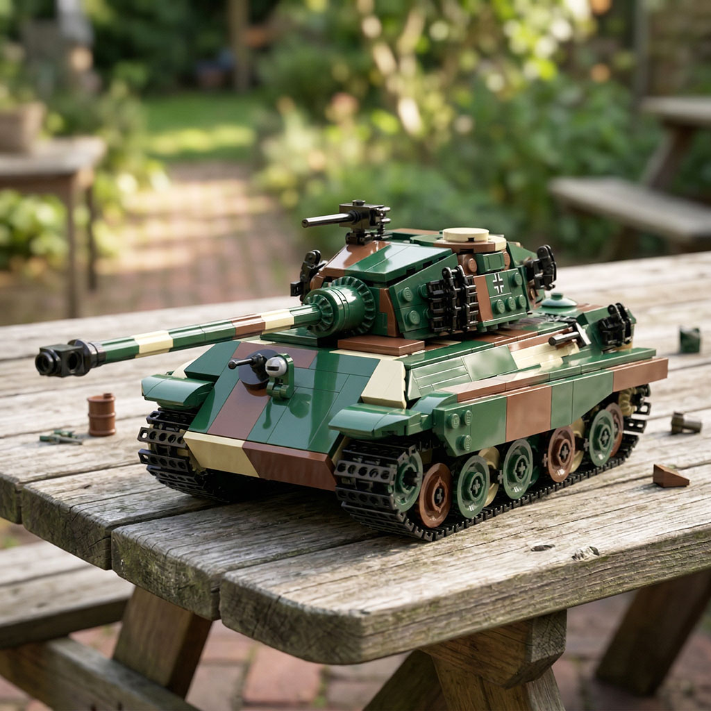 WW2 ドイツキングタイガー重戦車モデルビルディングブロックセット Konigstiger 軍用陸軍車両レンガおもちゃコレクションギフト