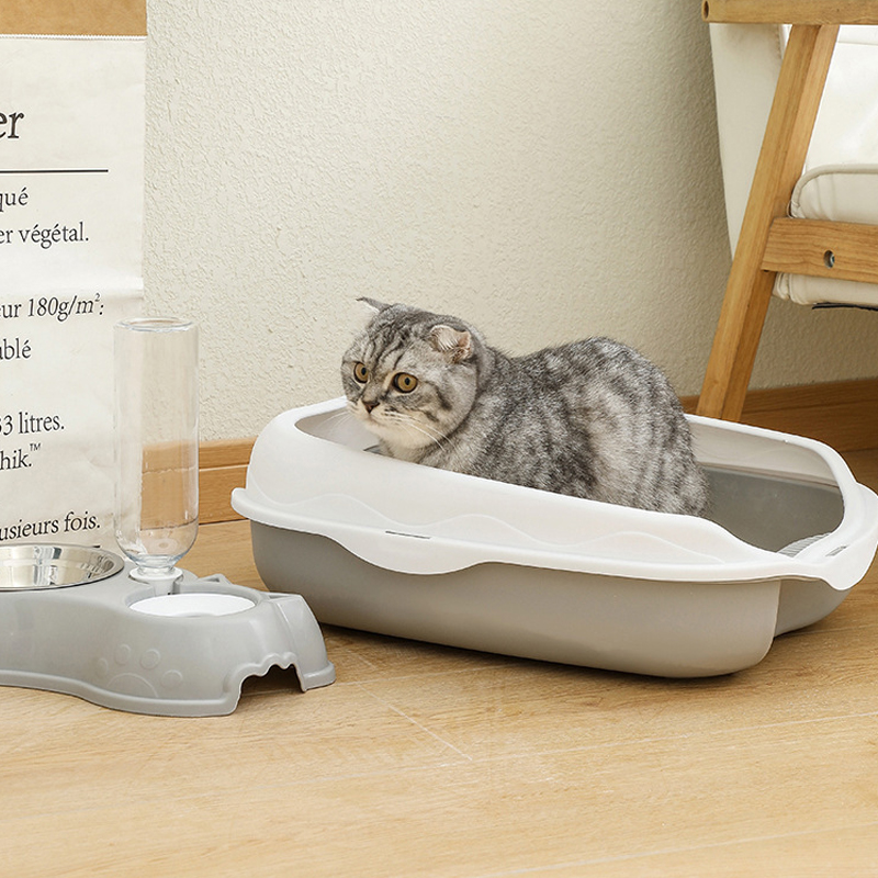 半密閉トイレボックス飛沫防止猫トイレ大型子猫クリーニング用品大型猫うんちボウルペットバッピー