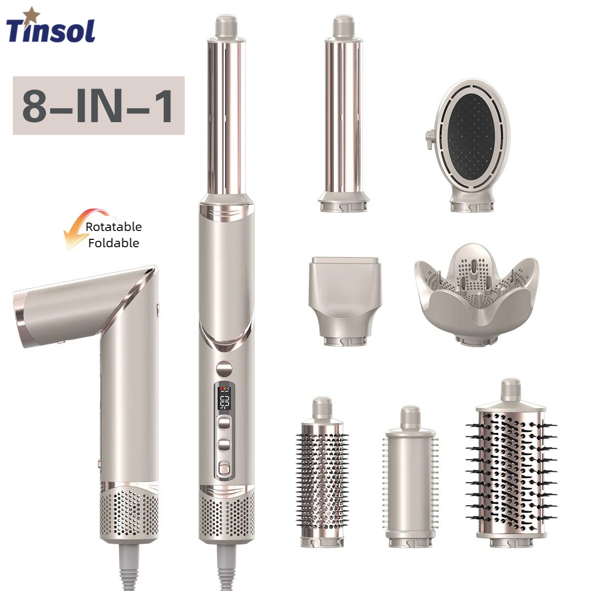 TINSOL 8-in-1 マイナスイオン ヘアドライヤー