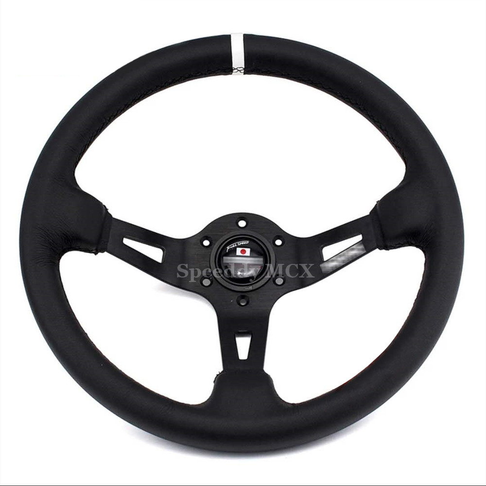 Spceddy MCX Japan Racing ステアリング ホイール スポーツ 13 インチ 330mm 車 スポーツ ステアリング ホイール レザー MM20S0312135