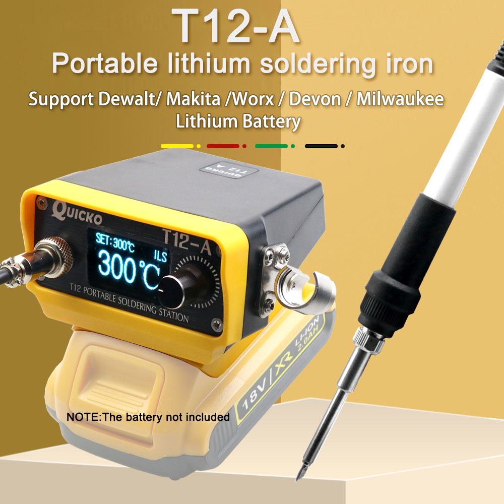 STM32 V3 T12-A コードレスはんだステーションはんだごて Dewalt/マキタ/ミルウォーキー/デボンリチウムイオンバッテリー 18/20V 最大 DIY 修理用