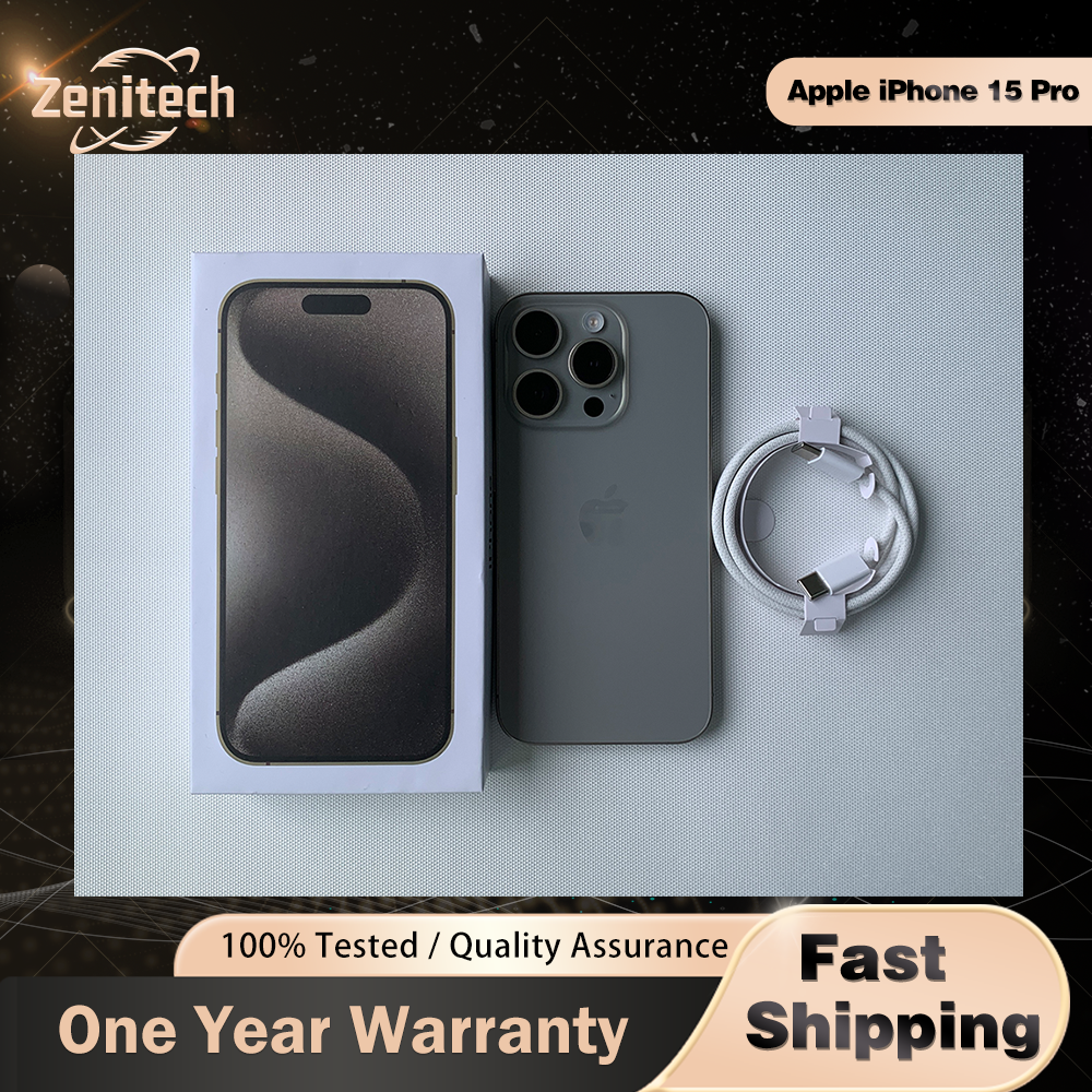 iPhone 15 Pro デュアル eSIM 6.1" 本物の LTPO Super Retina XDR OLED 128/256/512GB/1TB 8GB Face ID NFC 98% 新しい 15pro 携帯電話