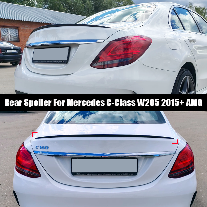 メルセデスベンツアクセサリー C クラス W205 2015 C63 C43 C180 C200 C250 C300 AMG 車のリアトランクリップスポイラーウイング軟質プラスチック Gl