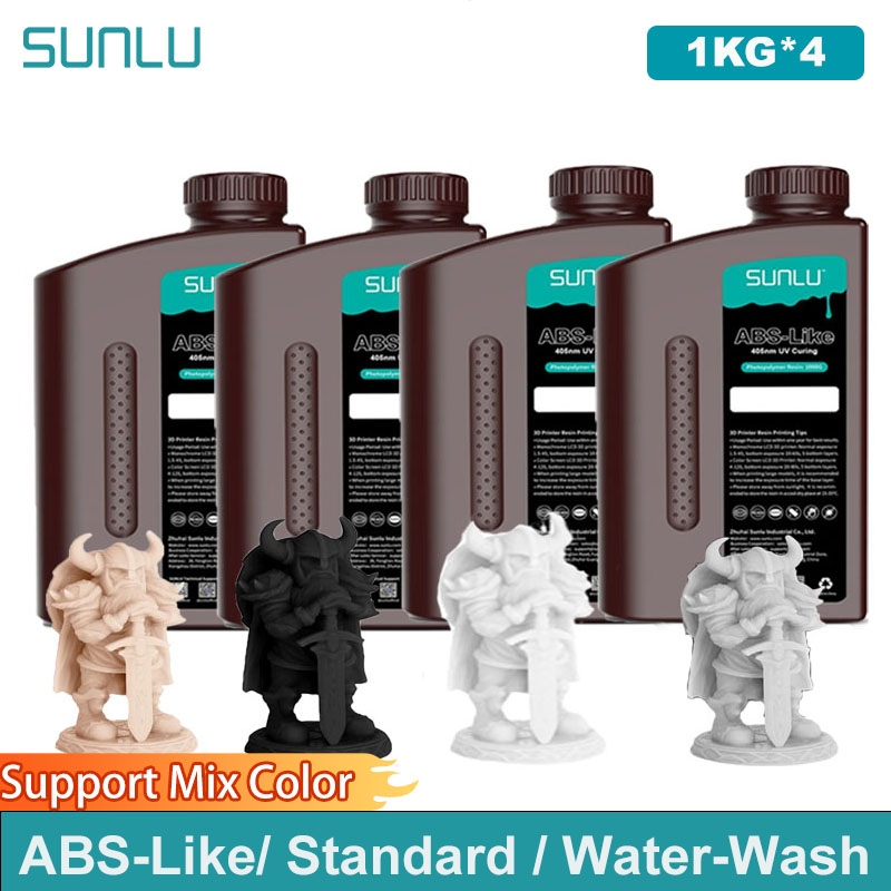 SUNLU 4KG ABS のような/標準/水洗い 3D 樹脂 405nm UV 樹脂ほとんどの SLA/DLP/LCD 3D プリンタ材料 UV 感受性 1kg
