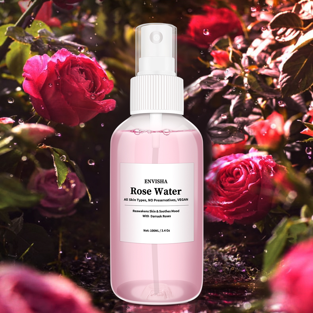 ENVISHA ローズ水顔のトナーオーガニックバラの花びらエッセンス保湿血清リフレッシュ弾性縮小毛穴スキンケア