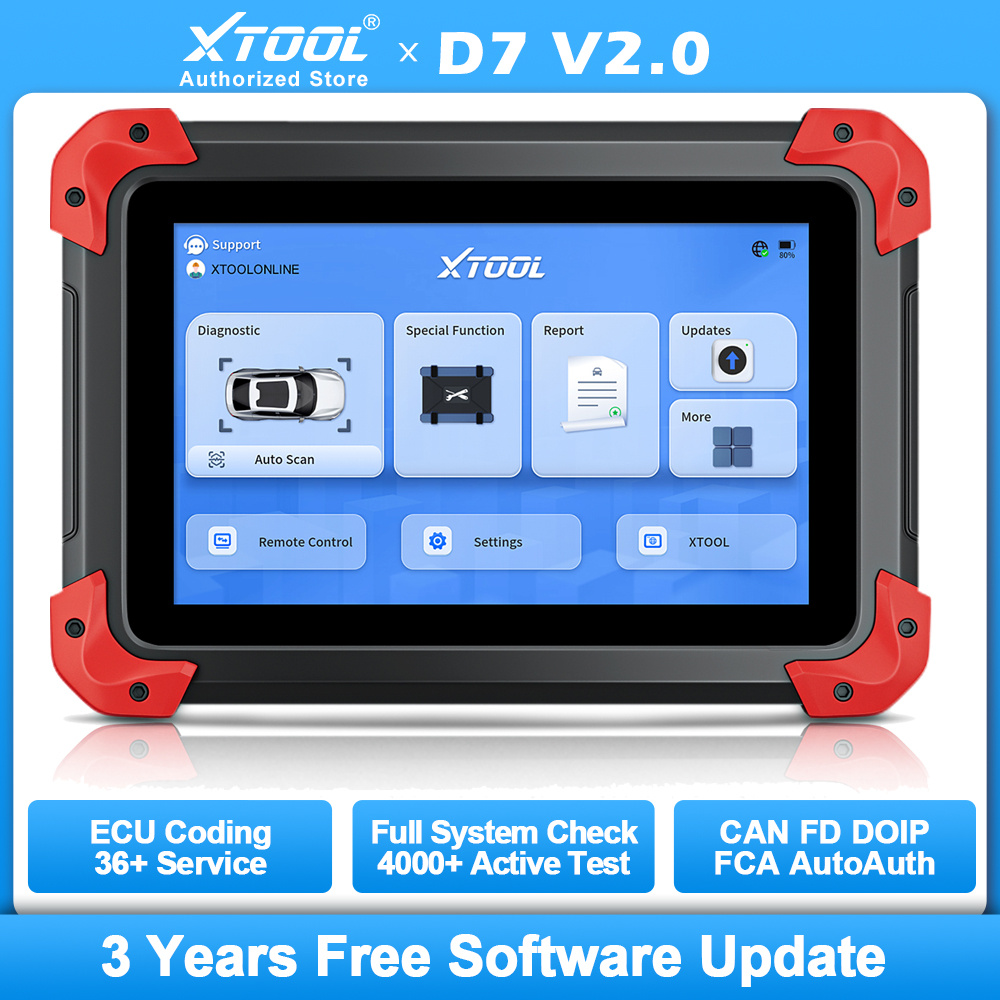 XTOOL D7 V2.0 OBD2 Scanner Automotivo Car Diagnostic Tool OBD 2 Scanner Active Test Code Reader Key Programming Tool 36+ Reset