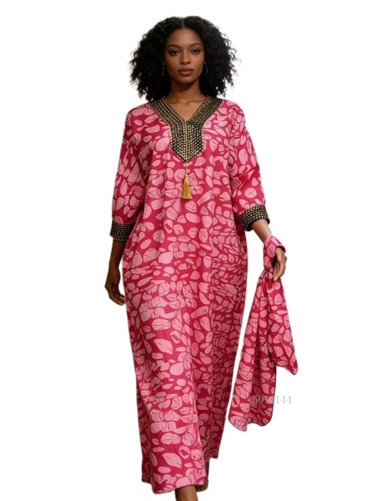 アフリカのドレス女性のためのイスラム教徒のファッションアバヤ Boubou Dashiki アンカラ衣装イブニングドレスドバイカフタンアバヤローブマロカイン