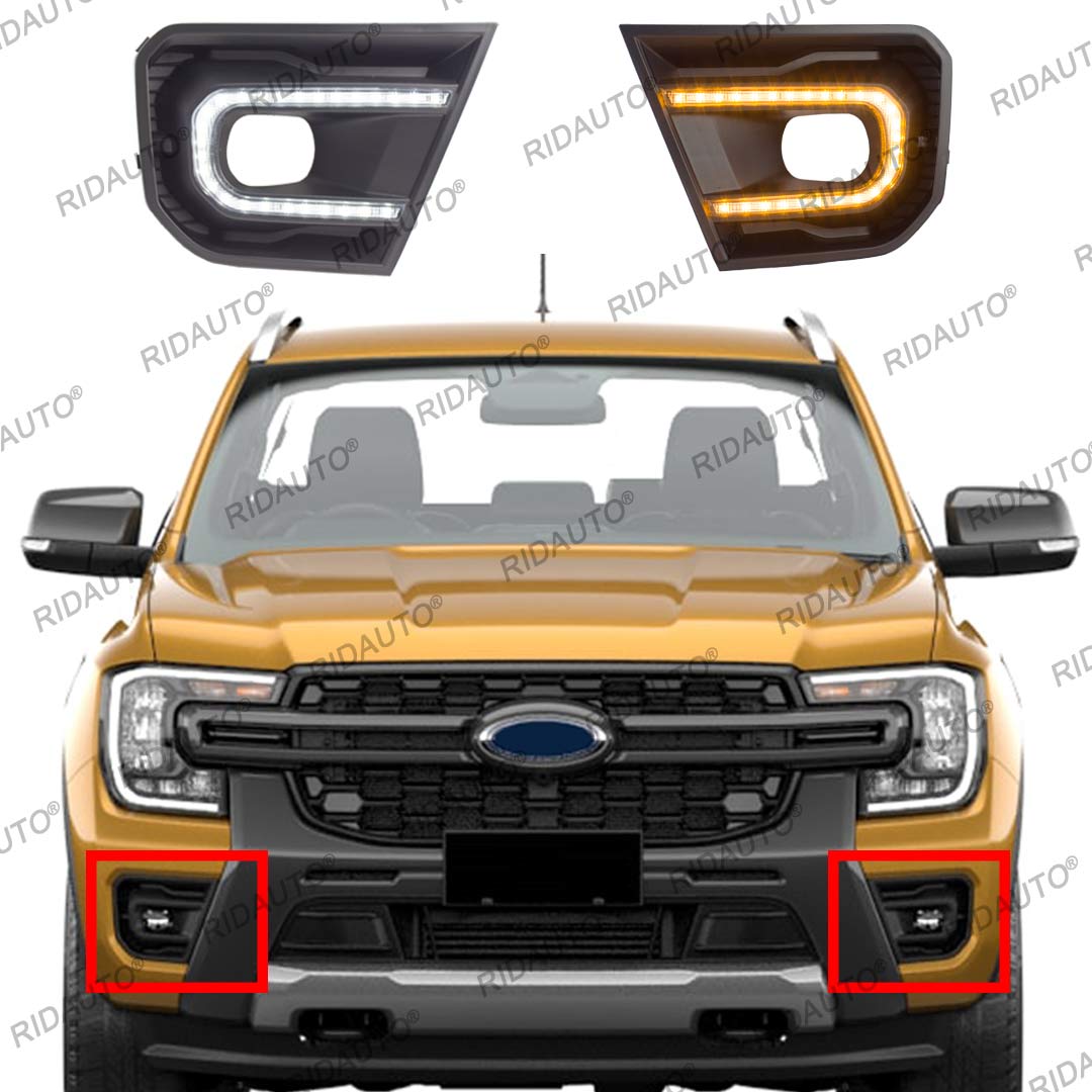 フォグライトターンシグナルフォグランプ車 LED デイタイムランニングライトフォードレンジャー T9 XL XLT スポーツプラチナ Wildtrak 2022-2024 用