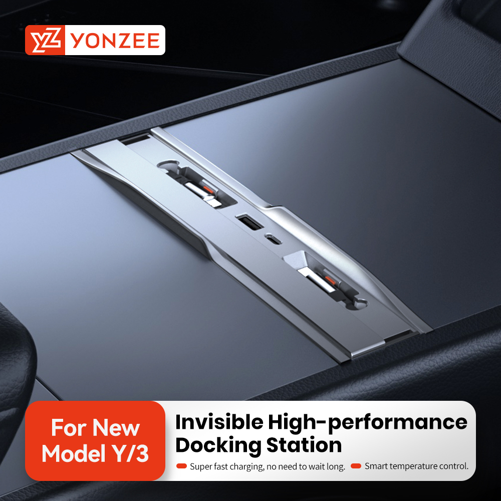 YZ テスラモデル Y ジュニパー 2025 モデル 3 ハイランド 54 ワット急速充電器 USB シャントハブインテリジェントドッキングステーションカーアダプタ電源