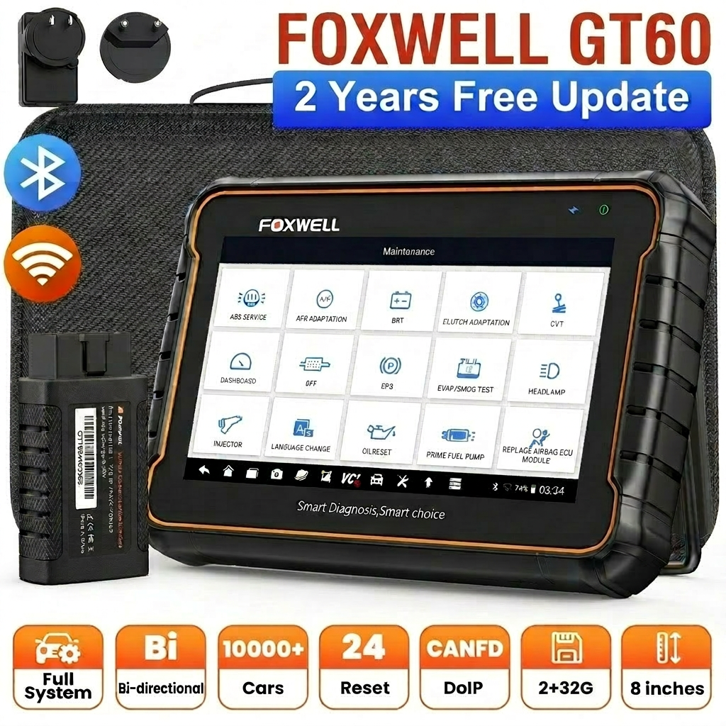 Foxwell GT60 OBD2 Automotivo スキャナ 24 リセット ABS SAS TPMS リセット ODB 2 OBD2 スキャナ Bluetooth すべてのシステム診断ツール